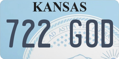 KS license plate 722GOD