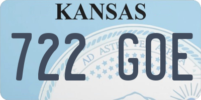 KS license plate 722GOE