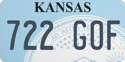 KS license plate 722GOF