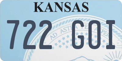 KS license plate 722GOI