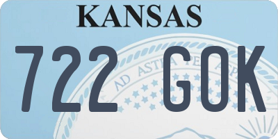 KS license plate 722GOK