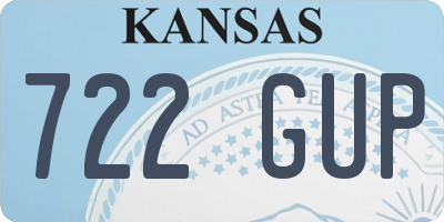 KS license plate 722GUP