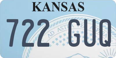 KS license plate 722GUQ