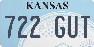 KS license plate 722GUT