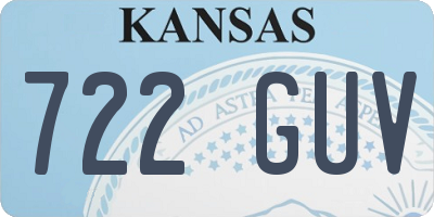 KS license plate 722GUV