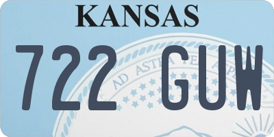 KS license plate 722GUW