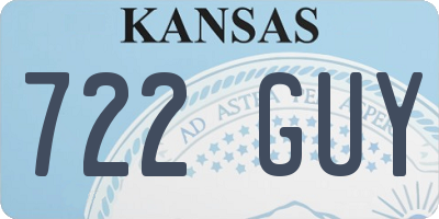 KS license plate 722GUY