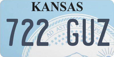 KS license plate 722GUZ