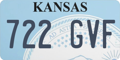 KS license plate 722GVF