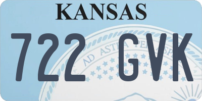 KS license plate 722GVK