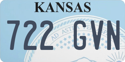 KS license plate 722GVN