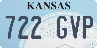 KS license plate 722GVP