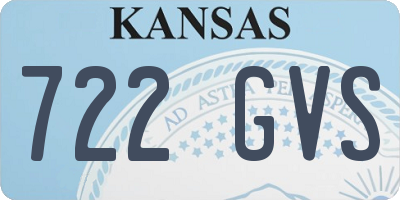 KS license plate 722GVS