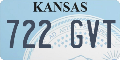 KS license plate 722GVT