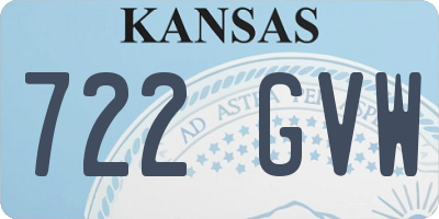 KS license plate 722GVW