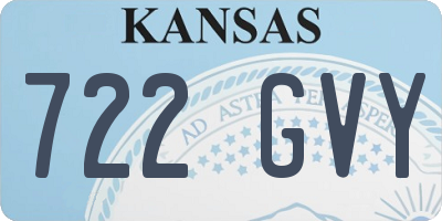 KS license plate 722GVY