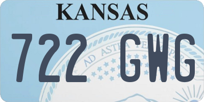 KS license plate 722GWG