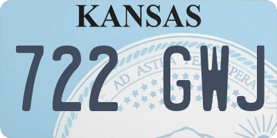 KS license plate 722GWJ
