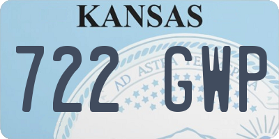 KS license plate 722GWP