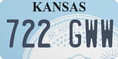 KS license plate 722GWW