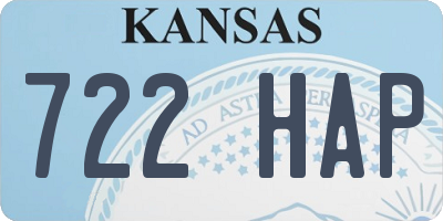 KS license plate 722HAP