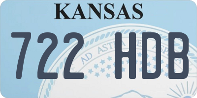 KS license plate 722HDB