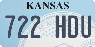 KS license plate 722HDU