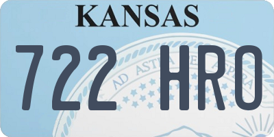 KS license plate 722HRO