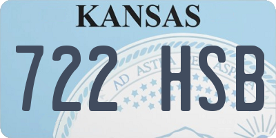 KS license plate 722HSB