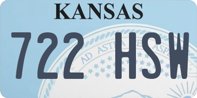 KS license plate 722HSW