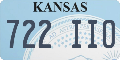 KS license plate 722IIO