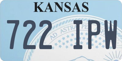 KS license plate 722IPW