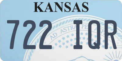 KS license plate 722IQR