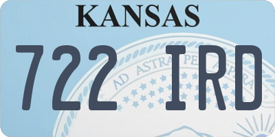 KS license plate 722IRD