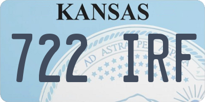 KS license plate 722IRF