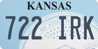 KS license plate 722IRK