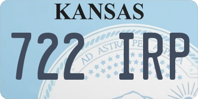 KS license plate 722IRP