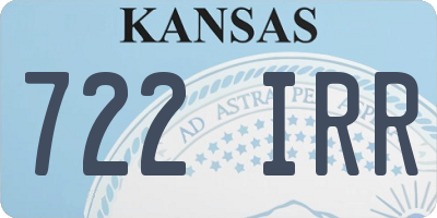 KS license plate 722IRR