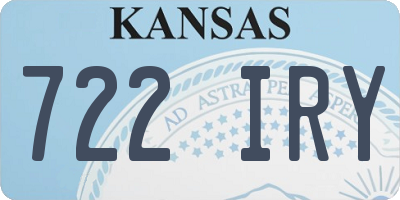 KS license plate 722IRY