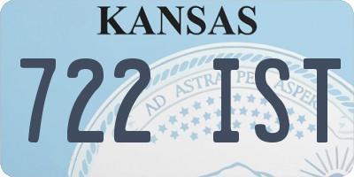 KS license plate 722IST