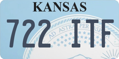 KS license plate 722ITF