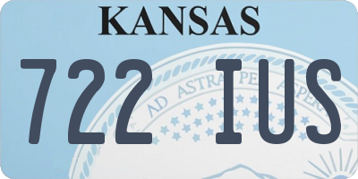 KS license plate 722IUS