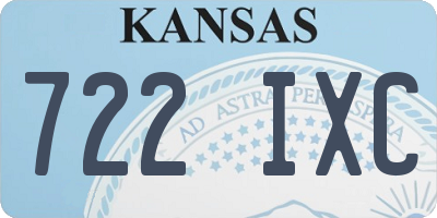 KS license plate 722IXC
