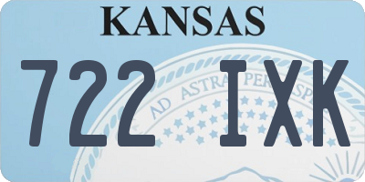 KS license plate 722IXK