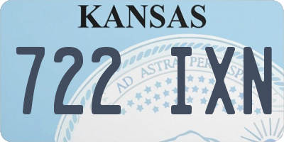 KS license plate 722IXN