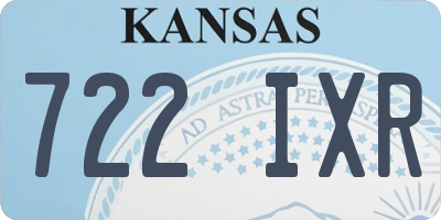 KS license plate 722IXR
