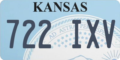 KS license plate 722IXV