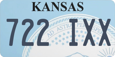 KS license plate 722IXX