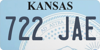 KS license plate 722JAE