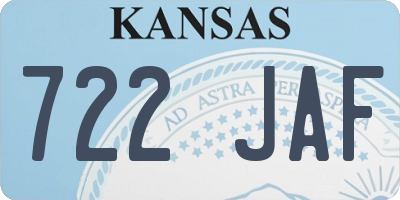 KS license plate 722JAF